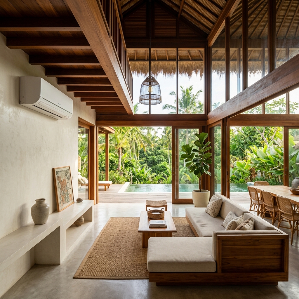 Interior Villa Bali Sejuk dengan Air Conditioning Premium